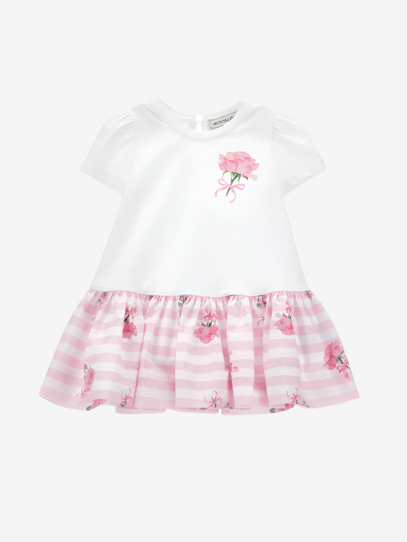 Girls Pink Rose Jersey Dress