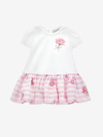 Girls Pink Rose Jersey Dress