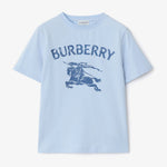 Burberry Boys Ice Blue T-Shirt with Stamp Logo | Casa Childrenswear
