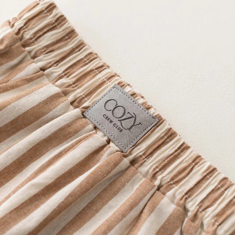 Cozy Striped Beige Pants
