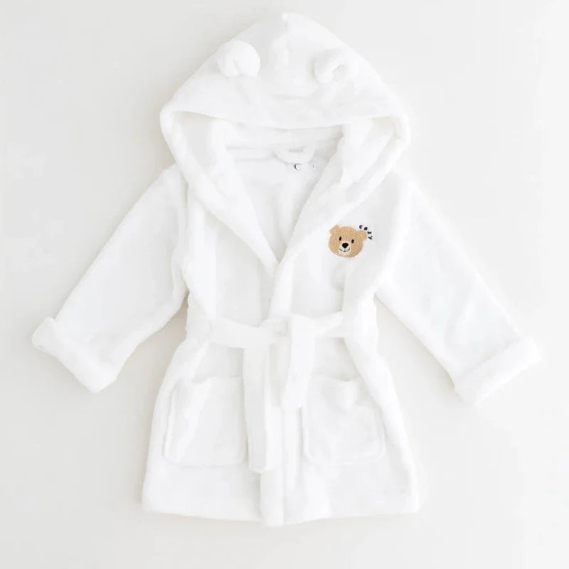 Cozy White Bear Hooded Dressing Gown