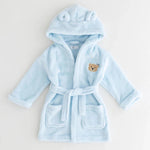 Cozy Blue Bear Hooded Dressing Gown