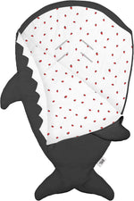 Baby Bites Shark Footmuff Grey Strawberry Inner | Casa Childrenswear