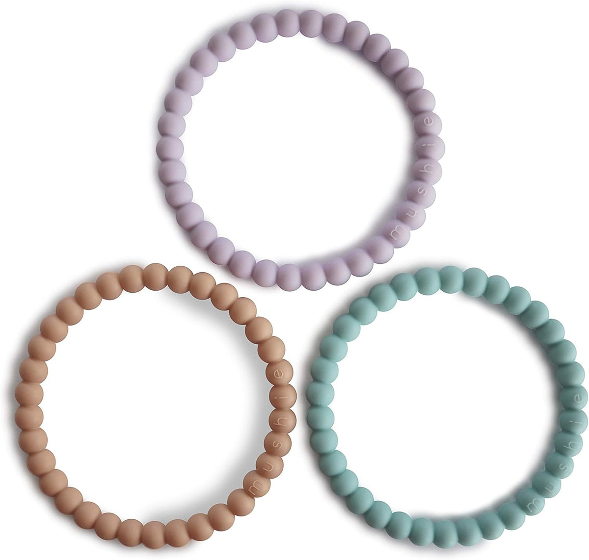 Mushie Pearl Teether Bracelet 3-Pack Lilac | Casa Childrenswear