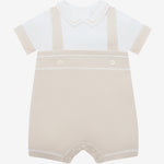 Emile et Rose Lowe Stone Knitted Romper with Braces | Casa Childrenswear