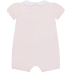Emile et Rose Louise Pink Jersey Romper with Floral Embroidery | Casa Childrenswear