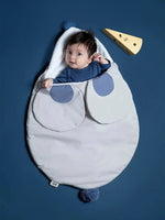 Baby Bites New Born Sleeping Bag Mouse Stone/ Blue | Casa Childrenswear