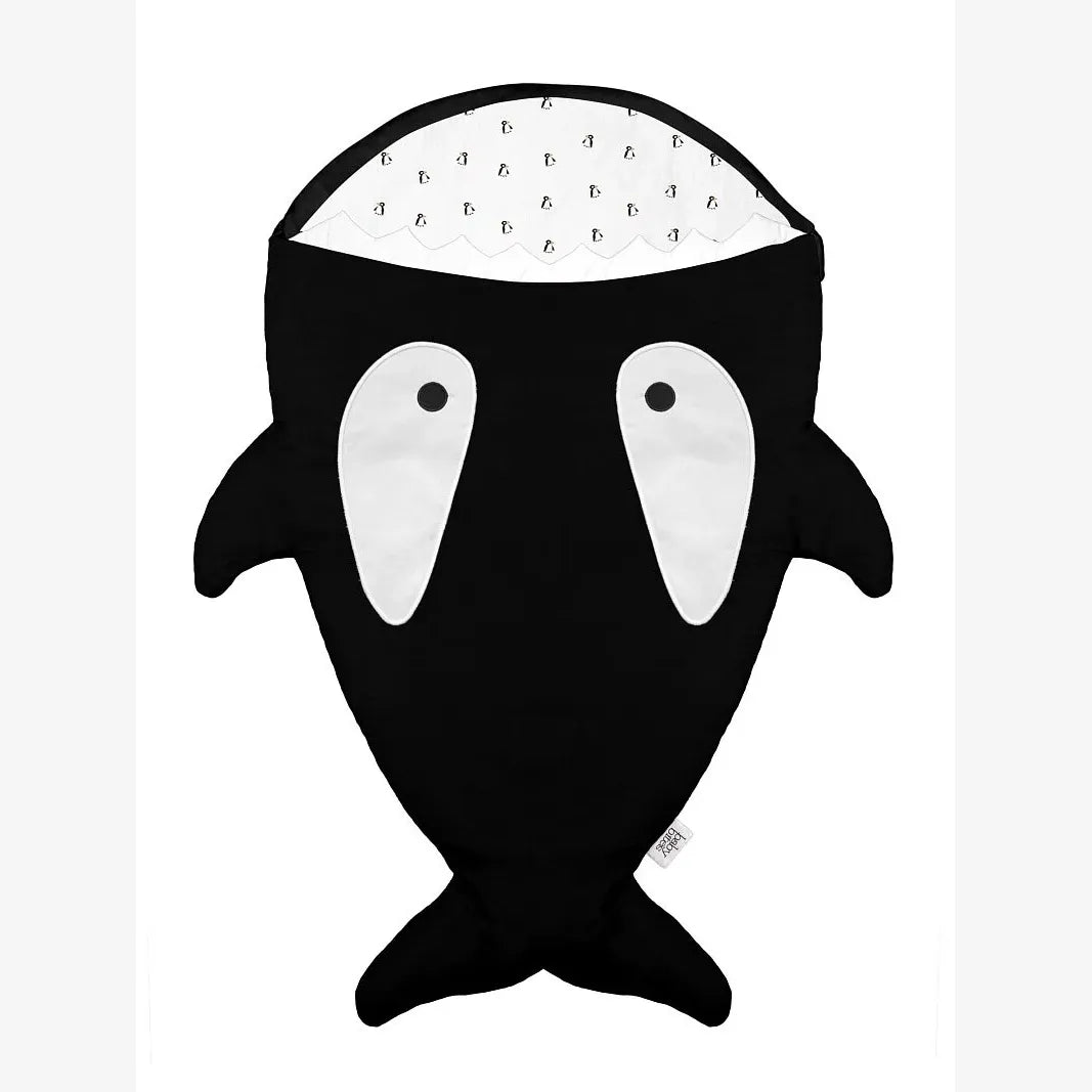 Baby Bites Shark Footmuff Black Penguin Inner | Casa Childrenswear
