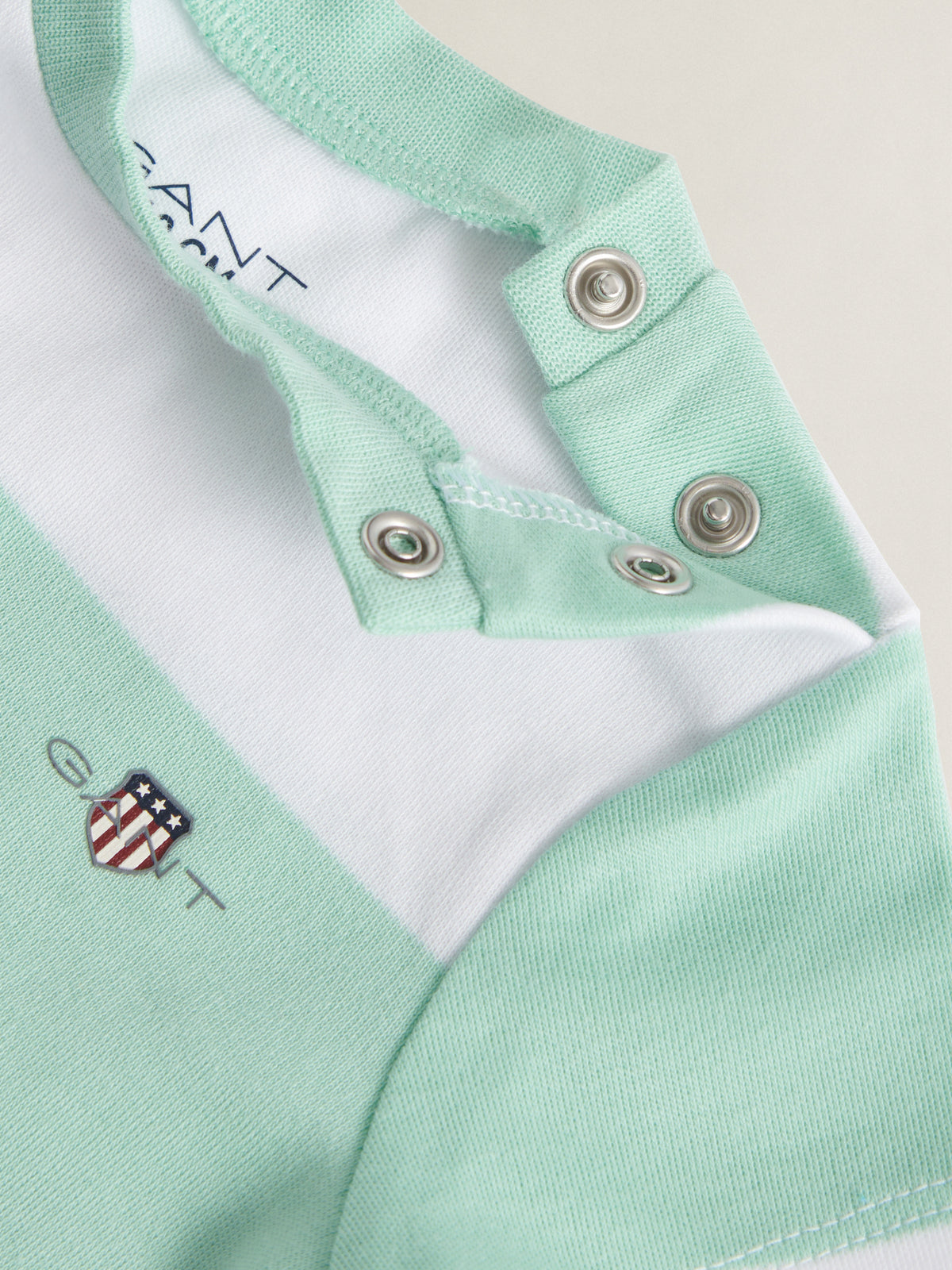 Gant Baby Boys Green Striped Short Sleeve Romper | Casa Childrenswear