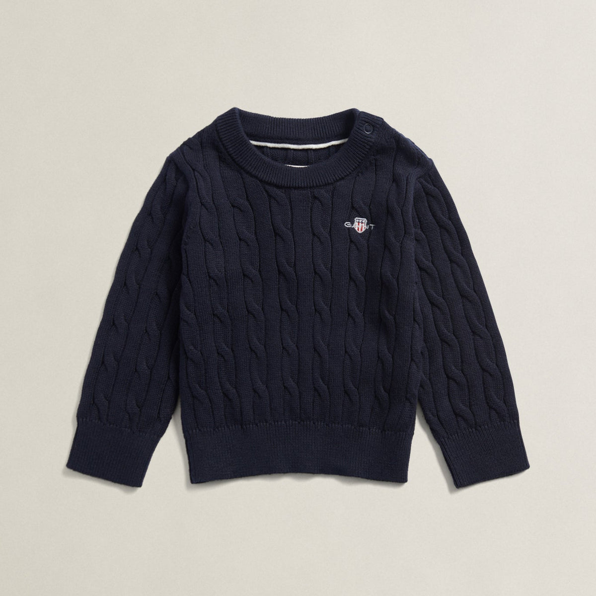 Boys Shield Navy Cable Sweater