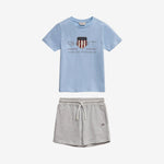 Gant Boys Blue Large Logo T-Shirt and Short Set | Casa Childrenswear
