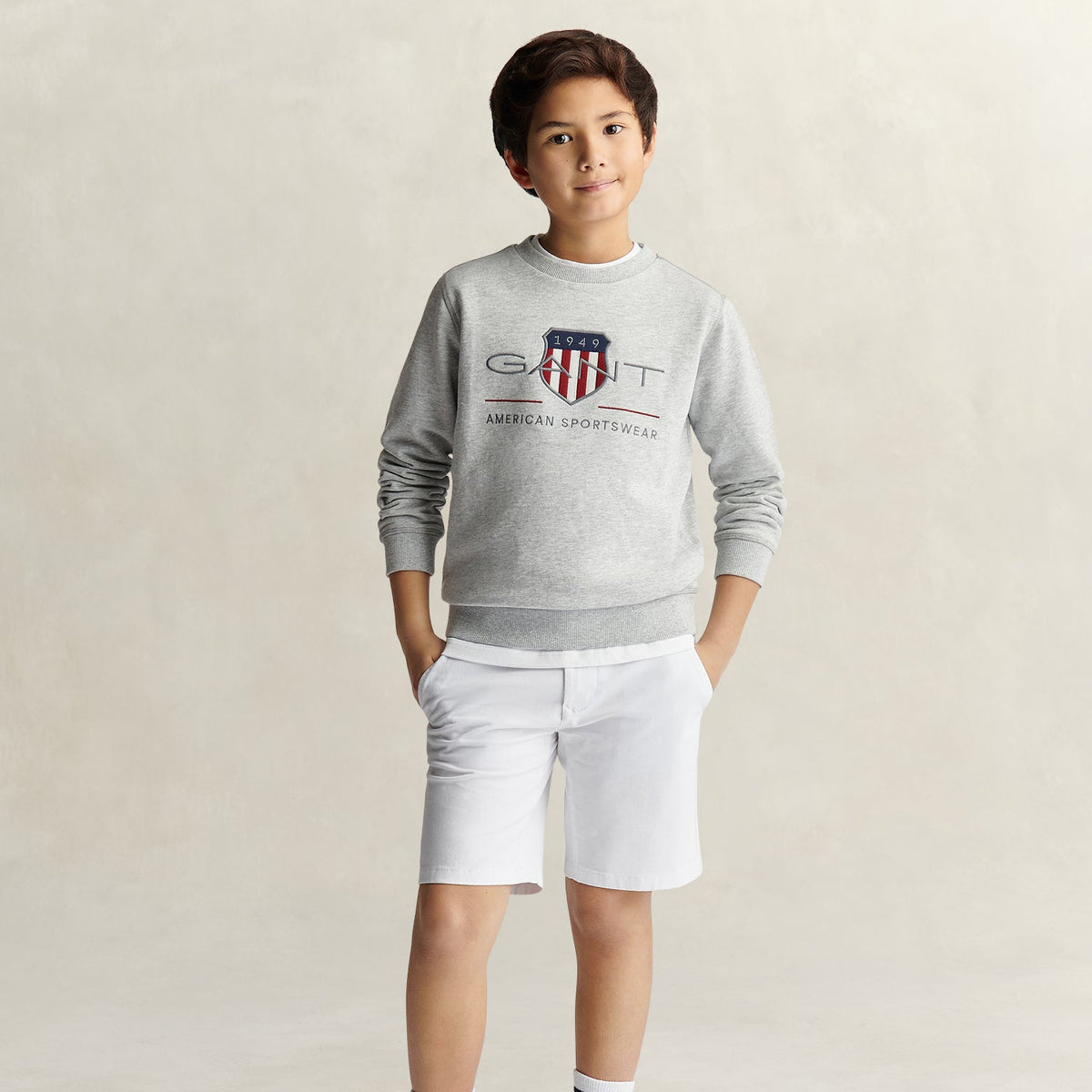 Boys Grey Shield Sweatshirt