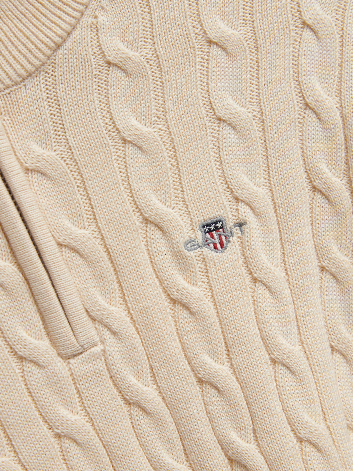 Boys Ivory Half Zip Knit