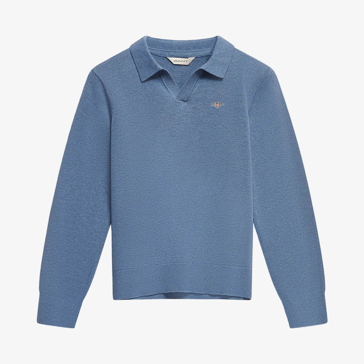 Boys Blue Long Sleeve Polo Knit