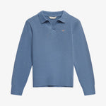 Boys Blue Long Sleeve Polo Knit