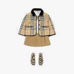 Baby Boys Beige Check Quilted Jacket