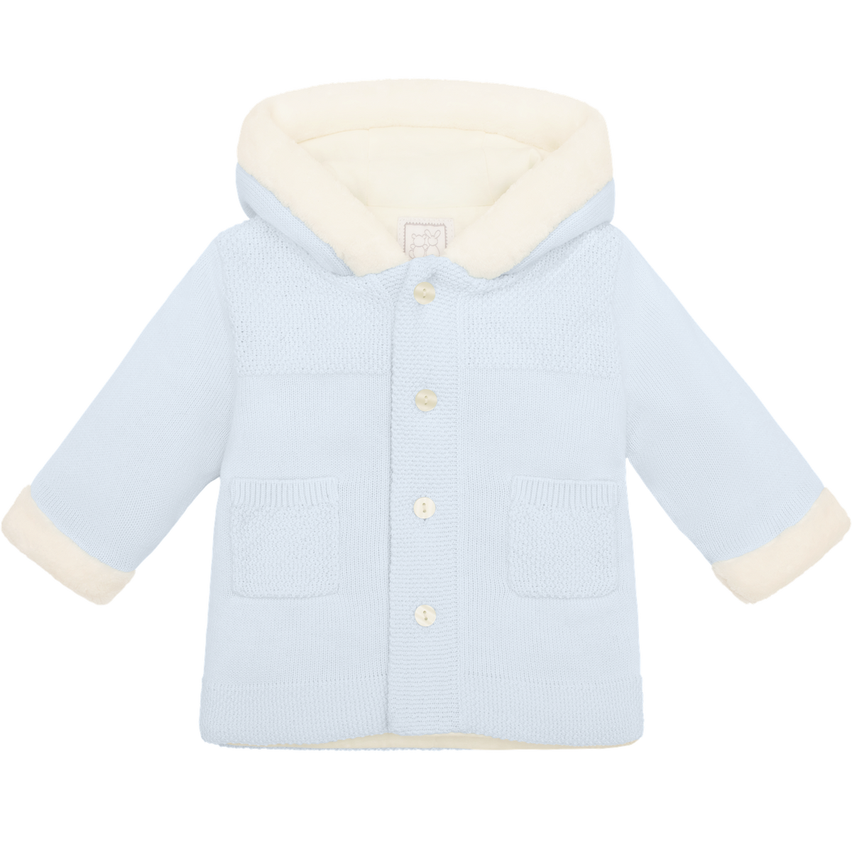 Kai Blue Fur Trim Knitted Jacket