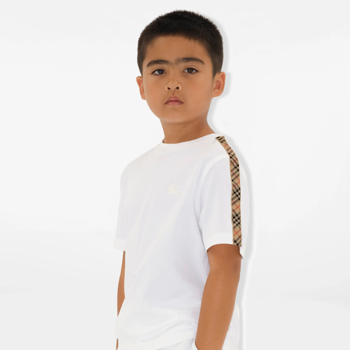 Check Tape T-Shirt in White