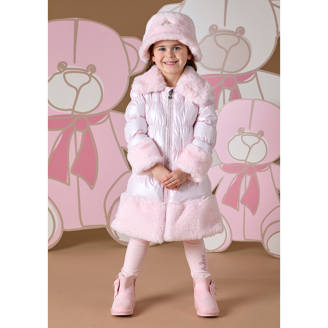 Baby Pink Jacket with Fur Trim