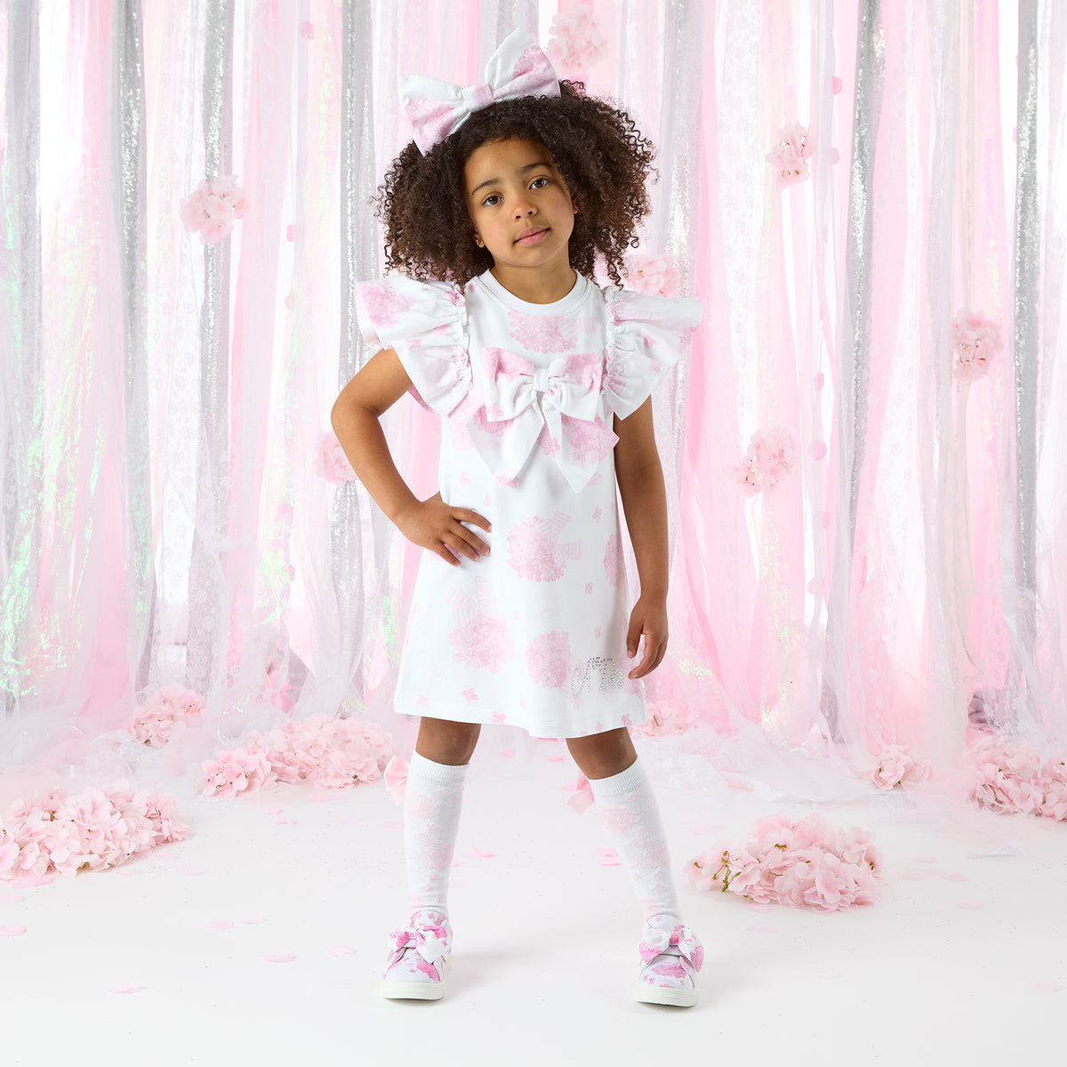 Cali White Sweat Dress with Bow