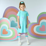 Evangeline Turquoise Heart T-Shirt Dress