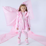 A Dee River Pink Bow Print Hooded Jacket | Casa Childrenswear