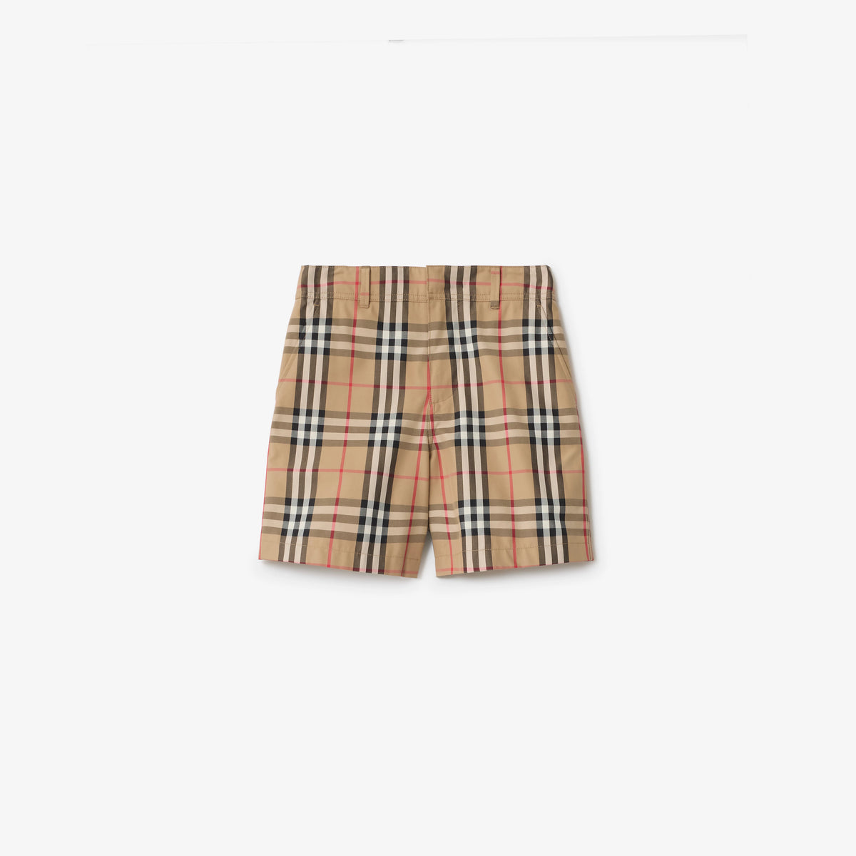 Boys Beige Check Shorts