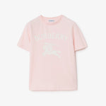Burberry Girls Pink T-Shirt with Stamp Logo | Casa Childrenswear