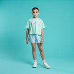 A Dee Shine Cropped Mint Logo T-Shirt | Casa Childrenswear