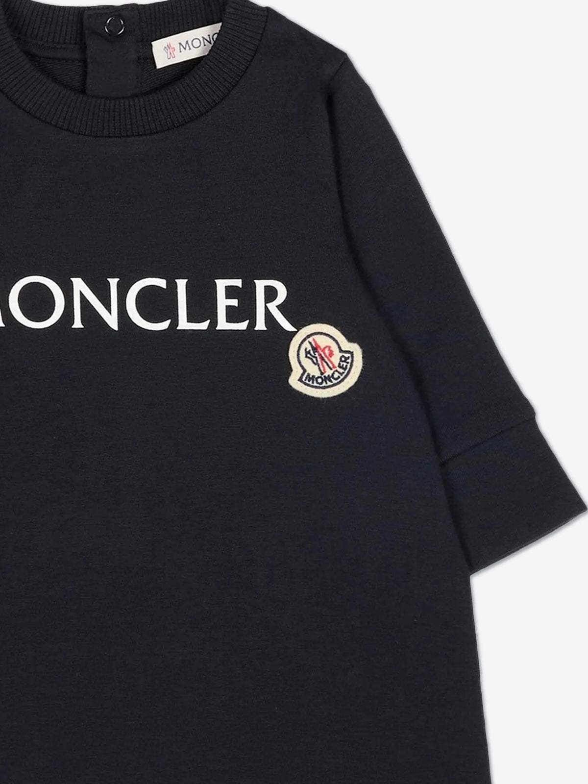 Moncler Enfant Baby Boys Navy Logo Romper | Casa Childrenswear