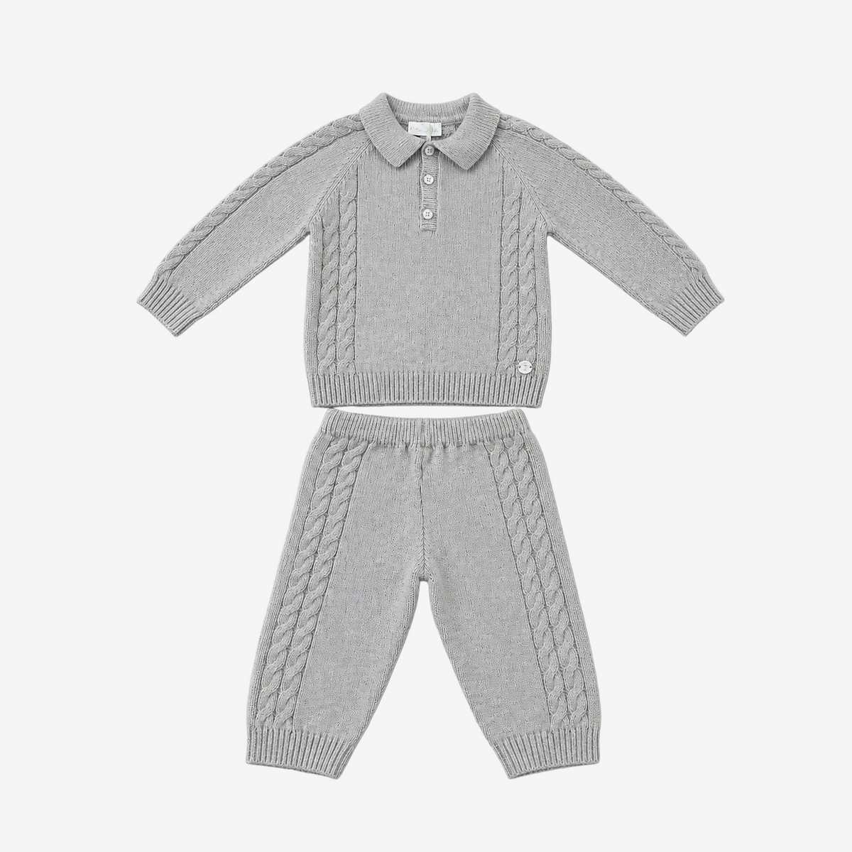 Martin Aranda Infant Boys Grey Polo Sweater Set - full set front view