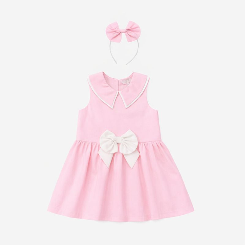 Caramelo Girls Pink Woven Sailor Dress | Casa Childrenswear