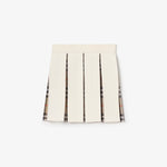 Girls Ivory Check Pleated Skirt