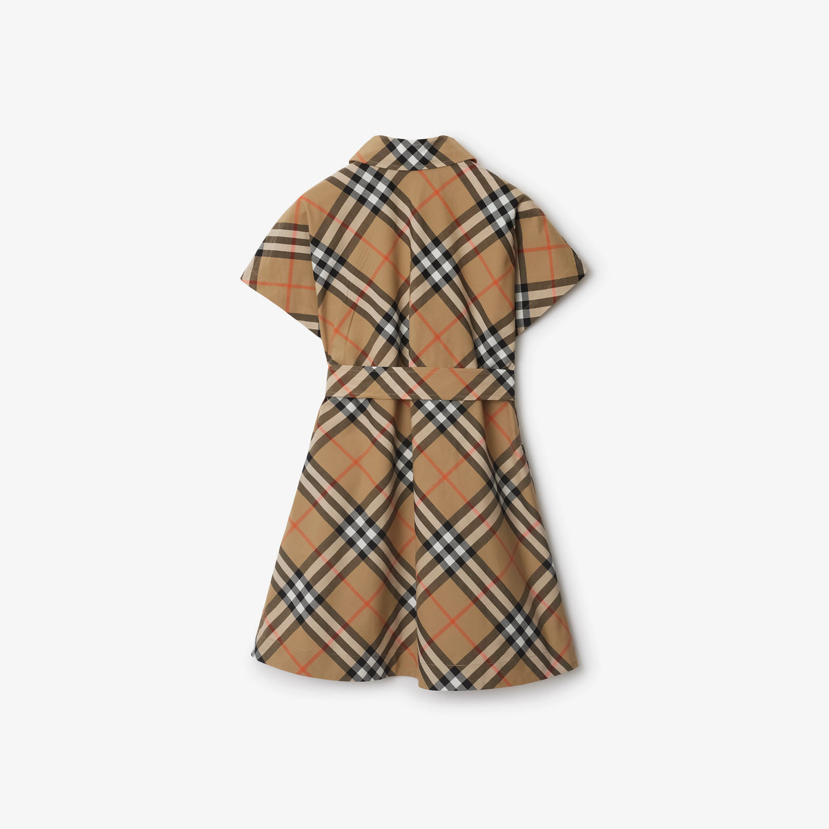 Girls Beige Check Dress