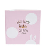 Pink Rabbit Booties Gift Box with Rattle