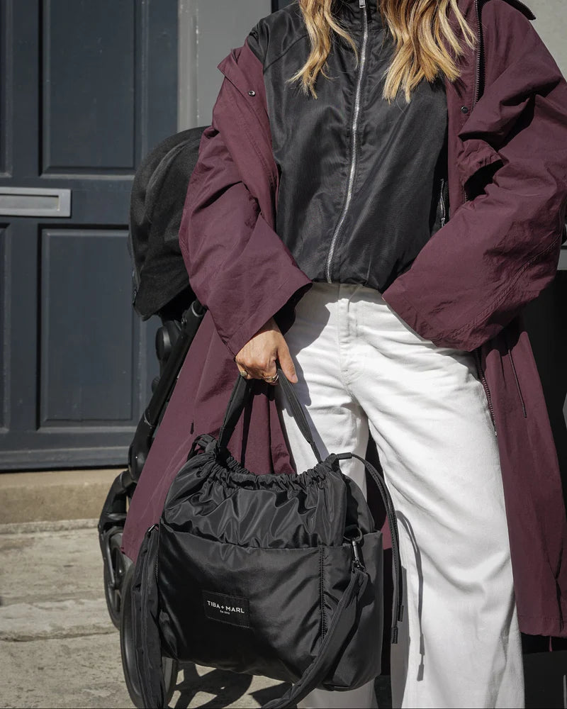 Luna Black Drawstring Tote