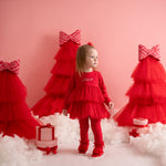 A Dee Kayla Red Tulle Legging Set | Casa Childrenswear