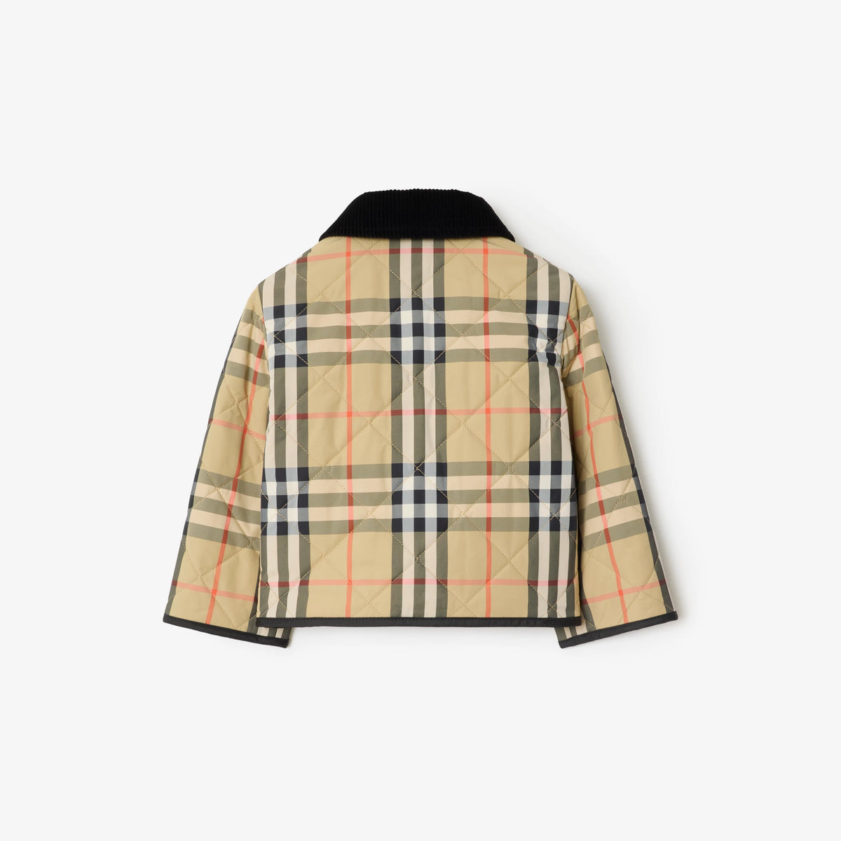 Baby Boys Beige Check Quilted Jacket