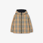 Boys Beige Reversible Check Jacket