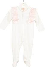 Baby Girl White Diamonte Babygrow