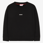 Hugo Boys Crew Neck Black Logo Sweatshirt | Casa Childrenswear
