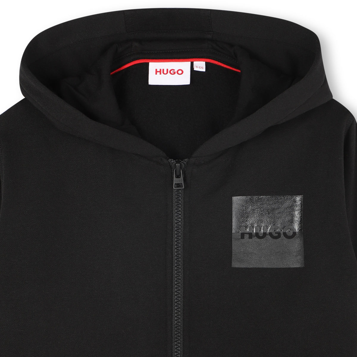 Hugo Boys Zip ThruBlack Hooded Sweatshirt | Casa Childrenswear