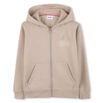 Boys Zip Thru Stone Hooded Sweatshirt