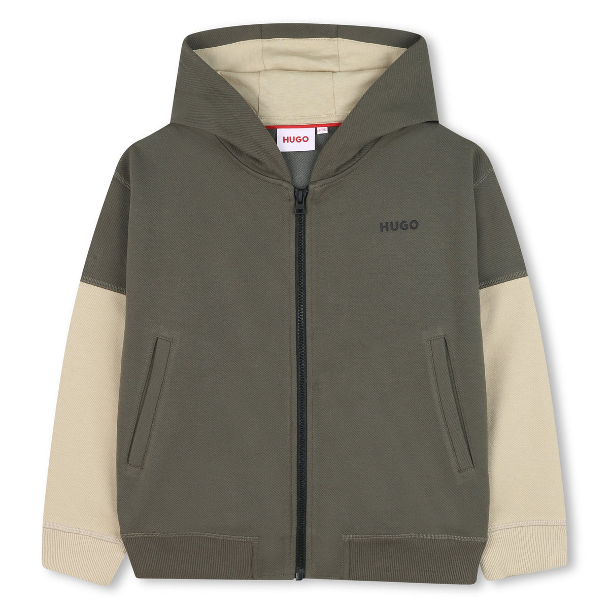 Boys Stone/Khaki Hooded Cardigan