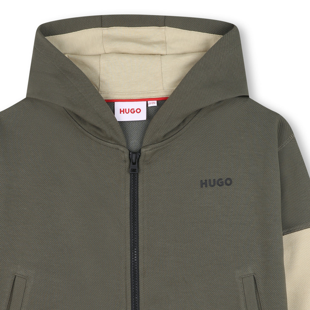 Boys Stone/Khaki Hooded Cardigan