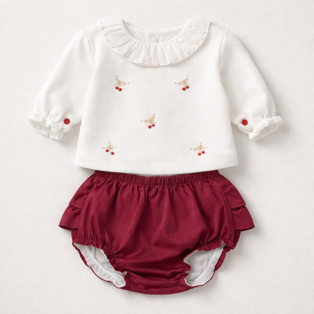 Adriana Mae My Baby Cherry Bloomer Set | Casa Childrenswear