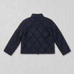 Boys Navy Jacket with Check Zip