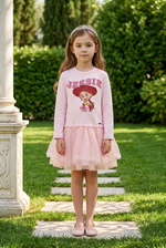 Monnalisa Girls Pink Jessie Tulle Dress | Casa Childrenswear