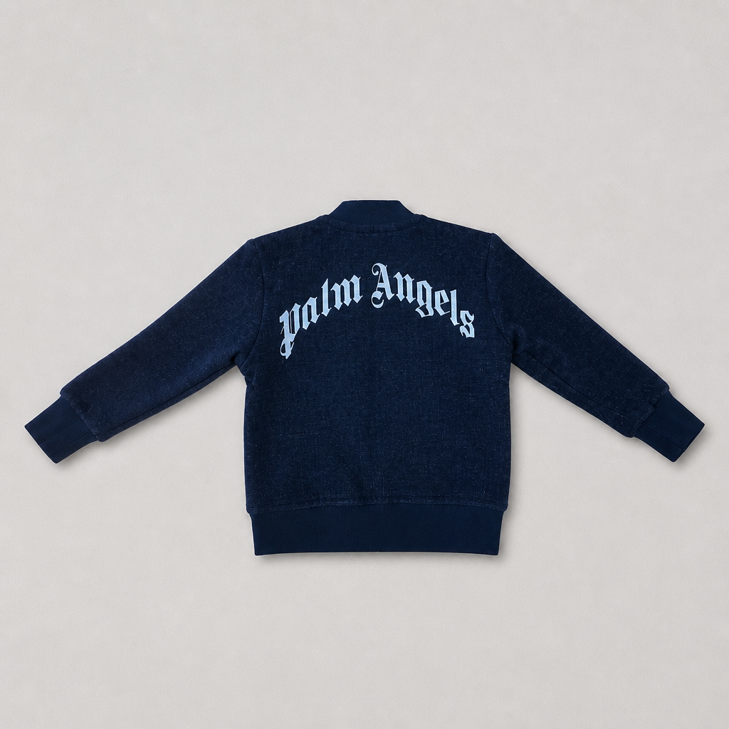 Palm Angels Baby Boys Blue Denim Jacket - back view