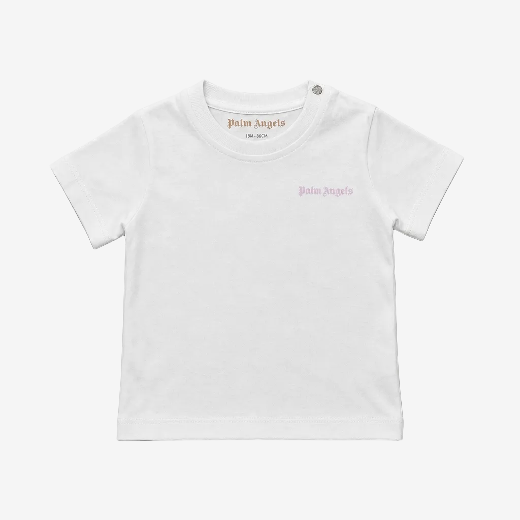 Palm Angels Baby Girls Logo Ivory T-Shirt - front view